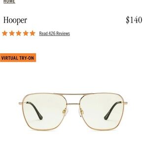 Hooper Gold Aviator blue light glasses for Women